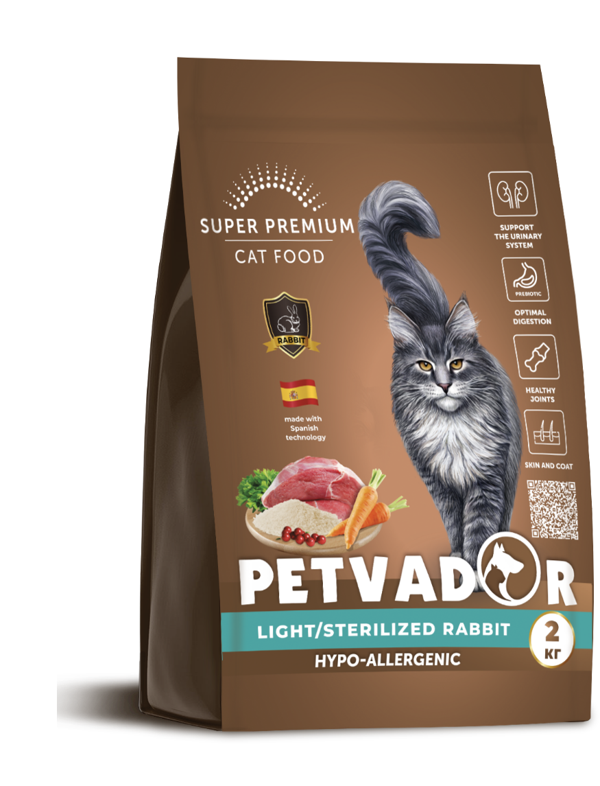 PETVADOR Light/Sterilized (кролик) (12 кг)